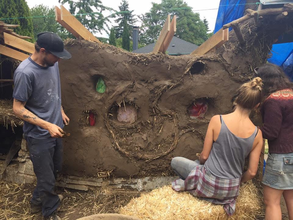 Cob wall construction